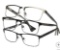 Design Optics by Foster Grant Kyne Full Metal Square Reading Glasses +3.00, 3-pack
