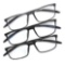 Design Optics by Foster Grant Dax Plastic Rectangle Reading Glasses +2.50, 3-pack