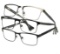 Design Optics by Foster Grant Kyle Full Metal Square Reading Glasses 3-pack +1.25
