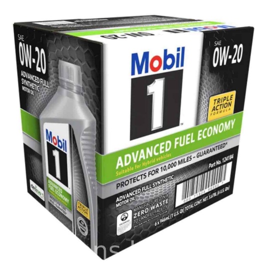 Mobil 1 Advanced Fuel Economy Full Synthetic Motor Oil 0W-20, 1 Quart/6-pack