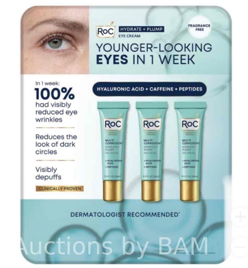 RoC Hydrate & Plump Eye Cream, 0.6 oz 3-Pack