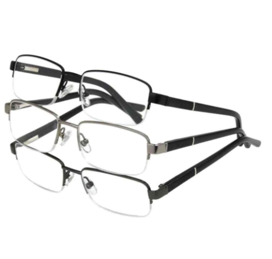 Design Optics by Foster Grant Lyden Semi-Rimless Rectangular Reading Glasses, 3-Pack +3.00