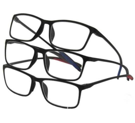 Design Optics by Foster Grant Dax Plastic Rectangle Reading Glasses, 3-pack +2.00