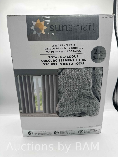 SunSmart Total Blackout Lined Panel Pair with Grommets 2 Panels