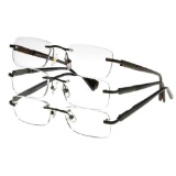 Design Optics by Foster Grant Rimless Classic Scratch-Resistant Reading Glasses +1.25, 3-pack