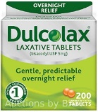 Dulcolax Laxative, 200 Tablets