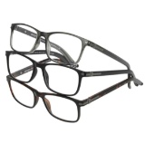 Design Optics by Foster Grant Cole Full Rim Rectangular Reading Glasses, 3-pack +2.50