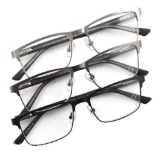 Design Optics by Forster Grant Full Metal Square Reading Glasses +2.50, 3-pack
