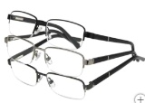 Design Optics by Foster Grant Lyden Semi-Rimless Rectangular Reading Glasses +2.00, 3-pack