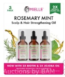Mielle Rosemary Mind Scalp & Hair Streghtening Oil, 2 fl oz, 3-pack