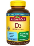 Nature Made Vitamin D3 25 mcg 650 Softgels