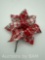 Nvzi 6 Pieces Buffalo Plaid Poinsettias Christmas Tree Ornaments, 6.6 Inch Wide Artificial Christ...
