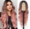 MORICA Cosplay Wig 26 Inch Ombre Pink Long Wavy Wig Natural Looking Cute Wigs for Daily Party