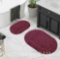 Superior Non-Slip Washable Bath Rug Set, 20 x 30, 24 x 36, Plum