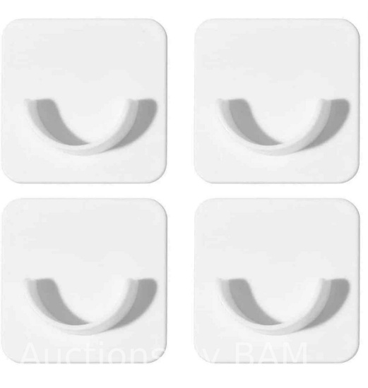 4pcs Adhesive Shower Curtain Rod Holder, U Shape Closet Rod Bracket, Drapery Hook Holders, Wall