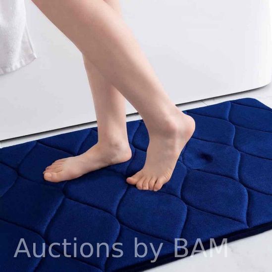 Smiry Memory Foam Bathroom Rugs, Ultra Soft & Non-Slip Bath Mat, 24x36, Navy Blue