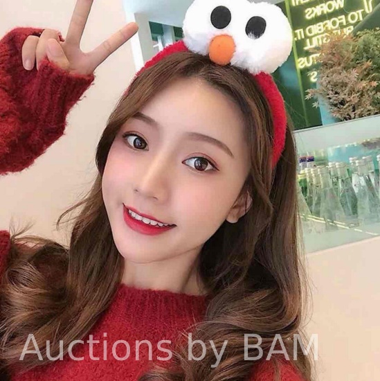 SunShiLing Sesame Street Cartoon Cute Headband New Plush Big Eyes Headband Womens Face Wash Headb...