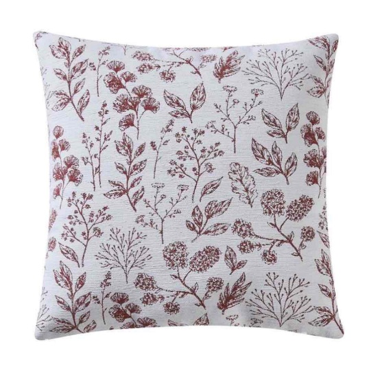 Mainstays 18 x 18 Red Canyon Airy Fern Reversible Chenille Decorative Pillow