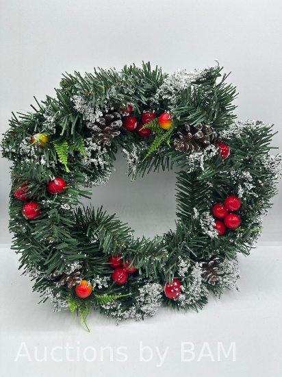 Christmas Wreath with Lights 16 Inch Christmas Wreaths for Front Door with Large Pinecones and Sn...