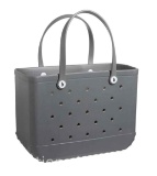 EVA Waterproof Summer Storage Basket Beach Bogg Bag Women Shopping Bag Picnic Rubber Jelly