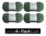 Mainstays Cozy Chenille, Bulky, 100% Polyester, Yarn, Smoke Green, 220 yd, Pack of 4