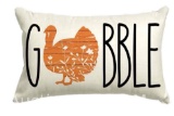 Smile Gobble Thanksgiving Turkey Throw Pillow Cover 12 x 20 Inch
