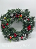 Christmas Wreath with Lights 16 Inch Christmas Wreaths for Front Door with Large Pinecones and Sn...