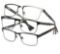Design Optics by Foster Grant Kyle Full Metal Square Reading Glasses 3-pack +2.50