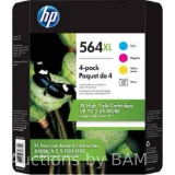 HP 564XL High Yield Original Ink Photo Cartridges, Combo Pack, 4-Pack