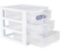 Sterilite Small 3 Drawer Desktop Unit, Plastic, White