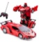 Remote Control Car Transform Robot RC Car Toy, 1:18 Scale Racing Sports Cars with LED Light for K...