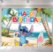 Lilo & Stitch Cartoon Theme Birthday Flag Background Banner Childrens Party Decoration supplies