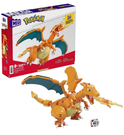 MEGA Pokemon Charizard Building Set (222 Pieces) with 1 Action Figure for Boys and Girls