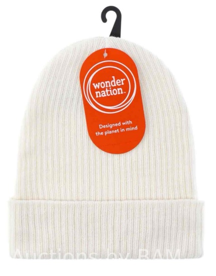 Wonder Nation Girls Ribbed Beanie Hat, Delicate Ivory