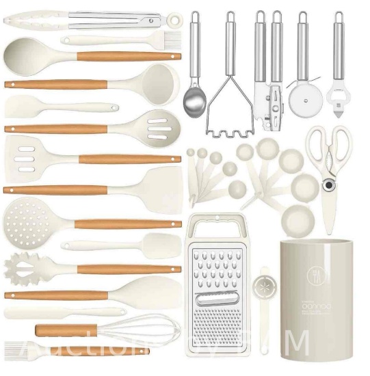 35 Silicone Cooking Utensils Set - 446F Heat Resistant Silicone Kitchen Utensils for Cooking Sets,