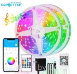 DAYBETTER Led Strip Lights 200ft,App and Remote Control,RGB Music Sync Color Changing LED Lights