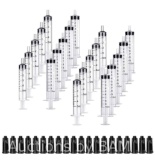 20Pcs 5ml 10ml Plastic Syringe with Caps, Multiple Uses Measuring Syringe Tools for Scientific Labs