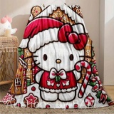 Hello Kitty Gingerbread House Pattern Blanket, Soft Cozy Throw Blanket 30x40 inches