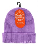 Wonder Nation Girls Ribbed Beanie Hat, Purple Power