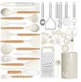35 Silicone Cooking Utensils Set - 446F Heat Resistant Silicone Kitchen Utensils for Cooking Sets,