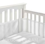 BreathableBaby Breathable Mesh Liner For Full-Size Cribs, Classic 3mm Mesh, White