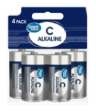 Great Value Alkaline C Batteries, 4 Count