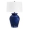 Ceramic Table Lamps for Bedroom,Touch Lamp with USB Ports for Nightstand, 3-Way Dimmable Blue Coa...