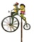 Metal Vintage Bicycle Frog Decoration Garden Courtyard Lawn Windmill Decoration