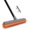 Rubber Push Broom for Hardwood Floor,Carpet Rake Pet Hair Remover Broom