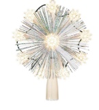 9-Point White Tinsel Star LED Christmas Tree Topper, 7, by Holiday Time
