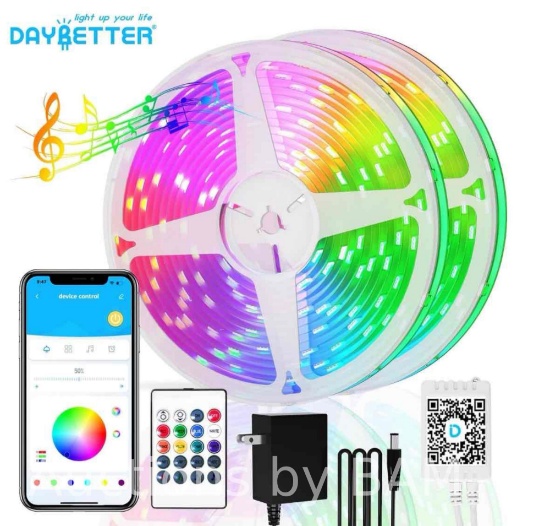 DAYBETTER Led Strip Lights 200ft,App and Remote Control,RGB Music Sync Color Changing LED Lights