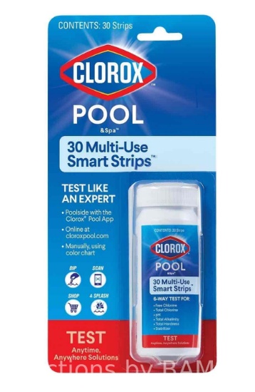 Clorox Pool&Spa, Multi-Use Smart Strips for Swimming Pool Water Testing, 30 Count, 0.05lb