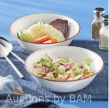 Corelle Radiant Red Banded 32 oz Glass Serving Bowl (Set of 2)