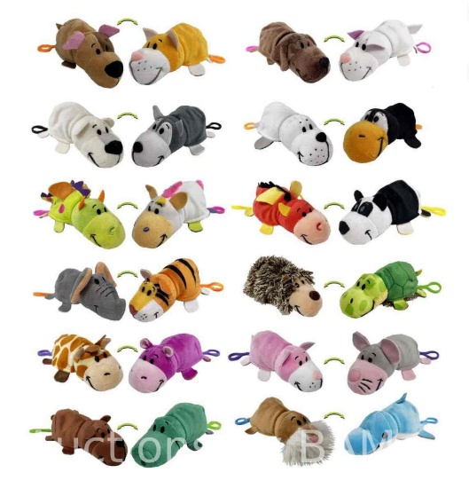 The Original FlipaZoo 5 Inch Plush Toys with Clip, Sold Individually (See second photo for actual